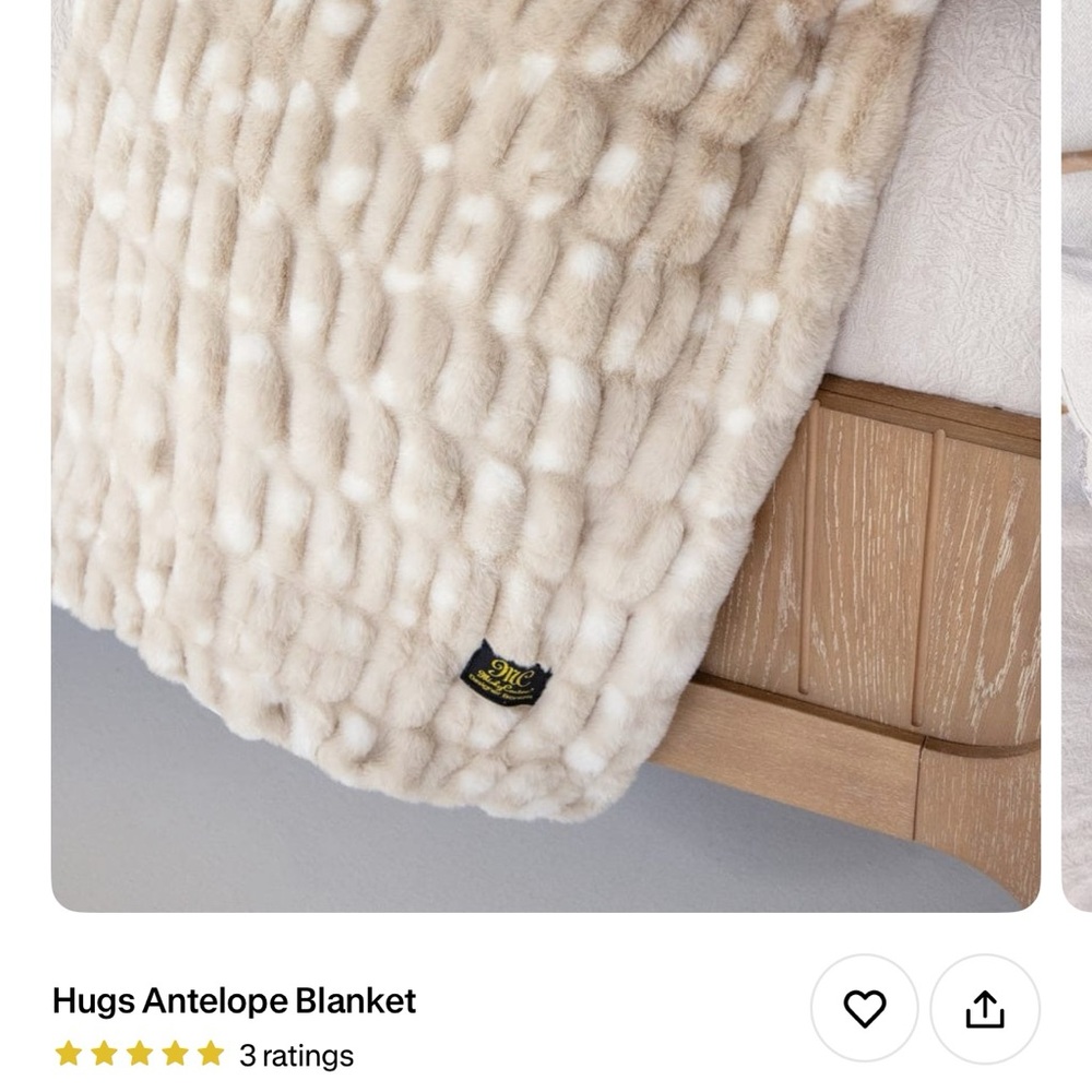 Minky Couture Hugs Antelope Blanket - Luxurious Cream